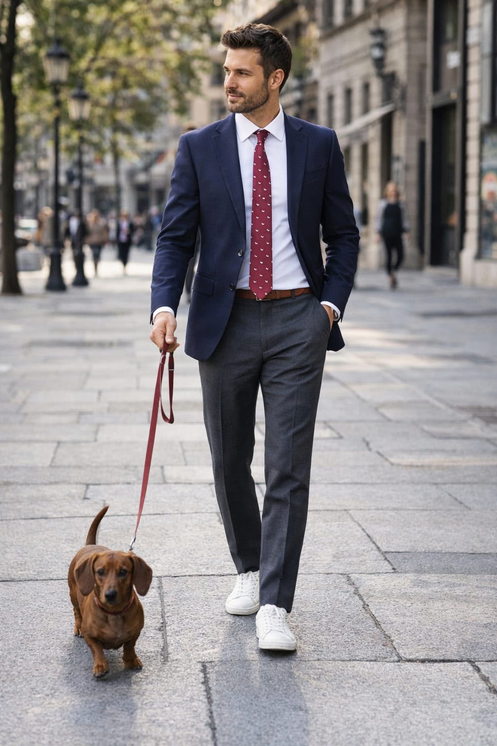 Corbata burdeos perros teckel