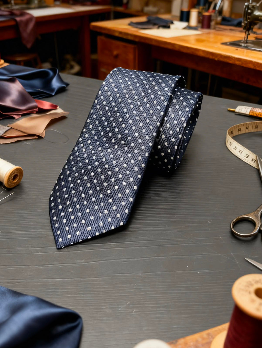 Corbata lunares blancos