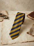 CORBATA DIAGONAL MARINO Y MOSTAZA