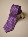 Corbata fucsia con mosaico azul marino