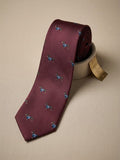 Corbata burdeos con perritos Teckel