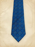 Corbata azul con detalle mosaico celeste