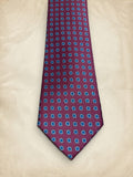 Corbata roja con detalle azul y blanco