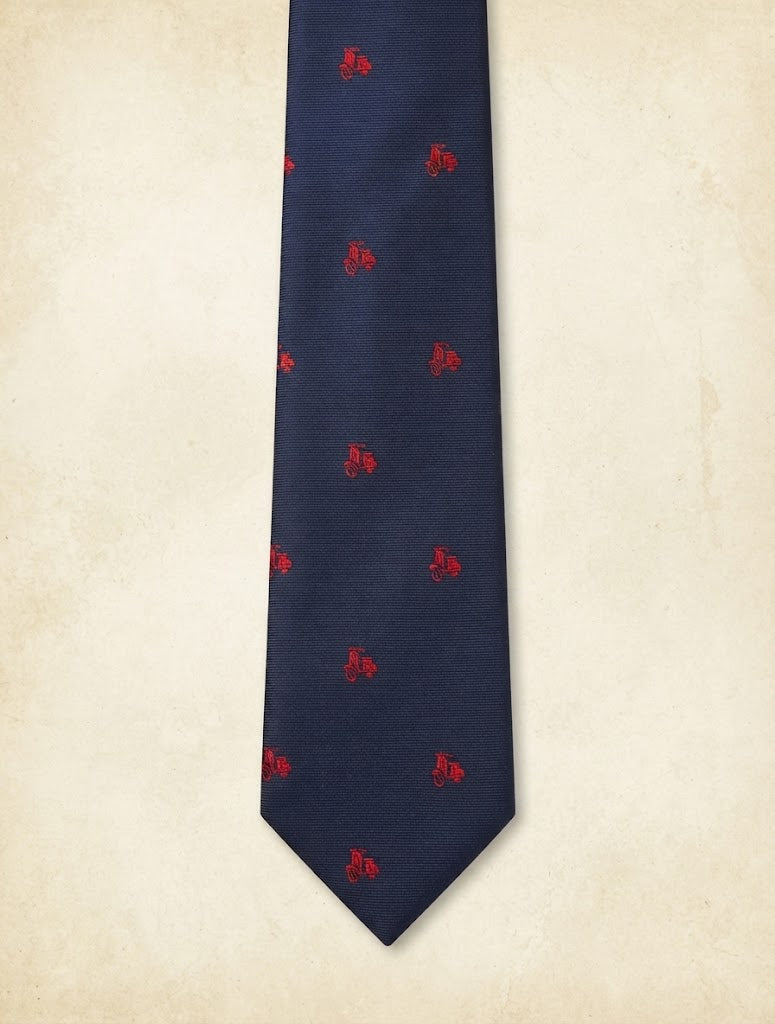 Corbata azul marino con estampado de vespa