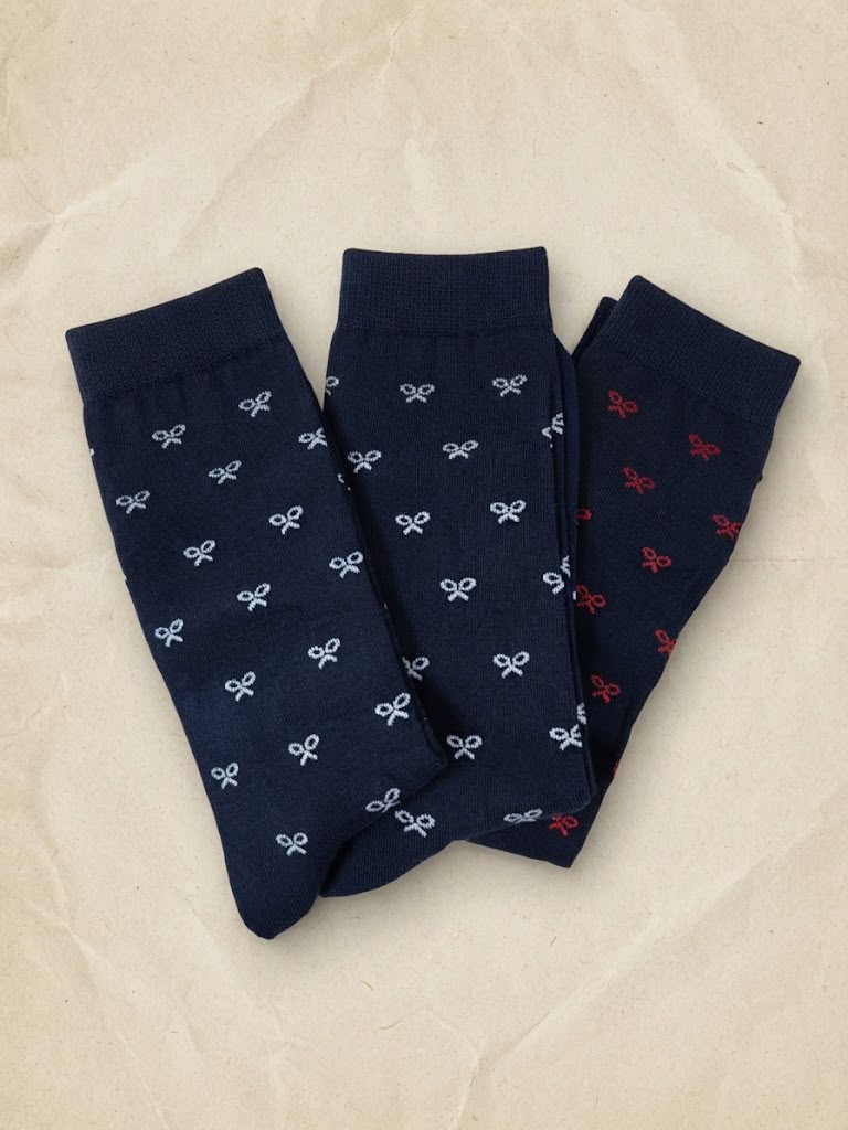 Pack de 3 calcetines raquetas marino